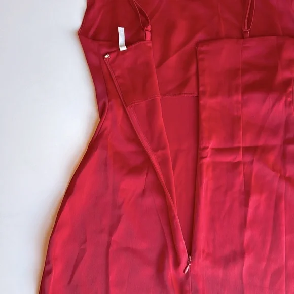 Urban Outfitters Val Straight-Neck Satin Mini Dress size xs - Picture 8 of 13